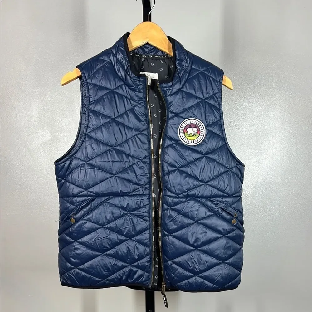 Ivory Ella Blue Quilted Vest